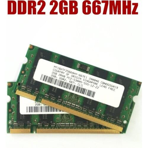 Micron chipset DDR2 2GB PC2 5300S 667Mhz Laptop Memory DDR2 2G 667 MHZ 200pin Notebook RAM