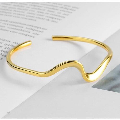 Fashion Personality Smooth Lightning Bracelet Korean Womens ECG Wave Opening Bracelet Leisure Party Jewelry Birthday Gift