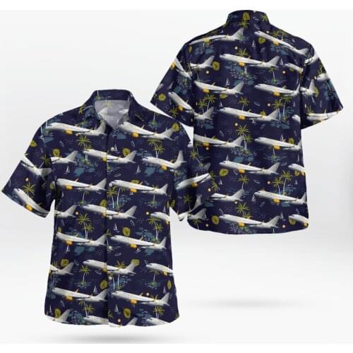 Anime Plane 3D Beach Hawaiian 2021 Summer Men Shirt Short Sleeve Shirt Streetwear Oversized 5XL Camisa Social Chemise Homme-133