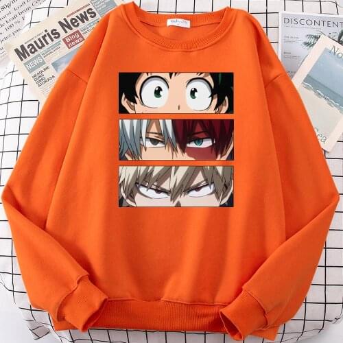 My Hero Academia Print Men Hoodie Hip Hop Street Sweatshirt Vintage Harajuku Male Clothing Autumn Comfortable Tracksuit For Man