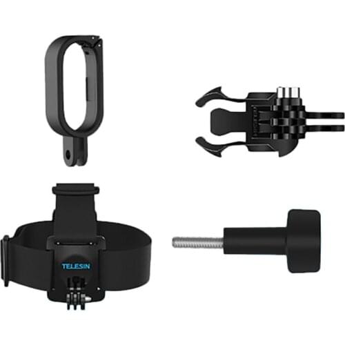TELESIN Frame Set For Instar 360 GO2 Camera With Headband For Selfie Stick Tripod Helmet Chest Strap Backpack Clip Vlog Shot
