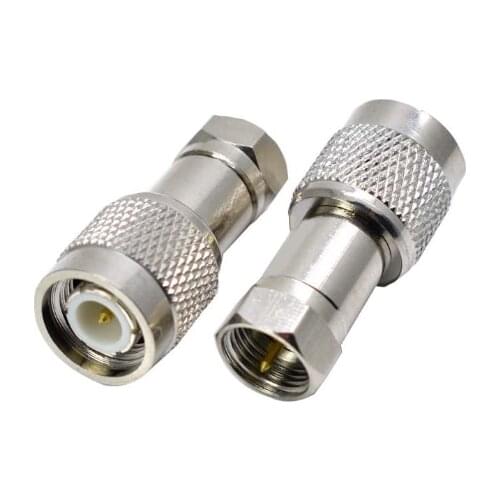 2pcs New TNC Male Plug To F Male Center RF Coaxial Adapter Connector