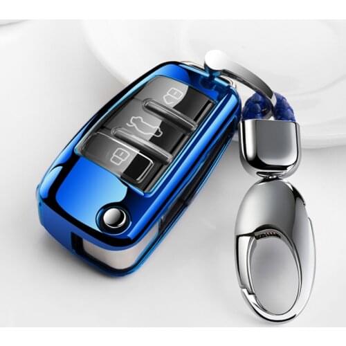 New Soft TPU Full Cover Car Key Protection Case For Audi C6 A7 A8 R8 A1 A3 A4 A5 Q7 A6 C5 Auto Holder Accessories Shell keychain