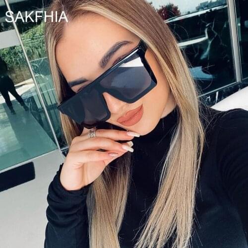 New Fashion Women Luxury Brand Square Sunglasses Ladies Vintage Oversized Sun Glasses Female Big Frame Uv400 Shades Black