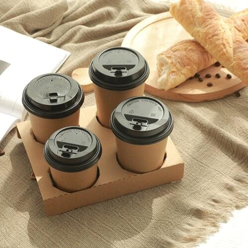 Disposable Coffee Takeout Holder & Bags Coffee Cup Holder Cafe Milk Restaurant Packing Tools Holders Take Away Drinks Shelf Bag