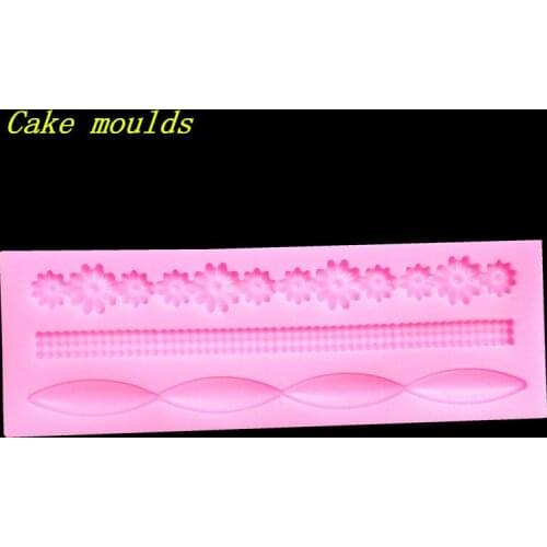 Wholesale Silicone mold K320 Flower pearl necklace shape Sugar lace mold Liquid silicone Fondant cake mold