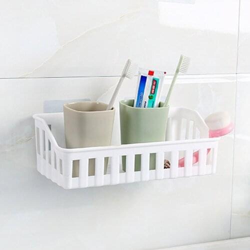 Kitchen Bathroom Wall Storage Shelf Hanging Corner Basket Rack Cup Bottle Holder Wall-mounted Storage Basket Holder Organizer