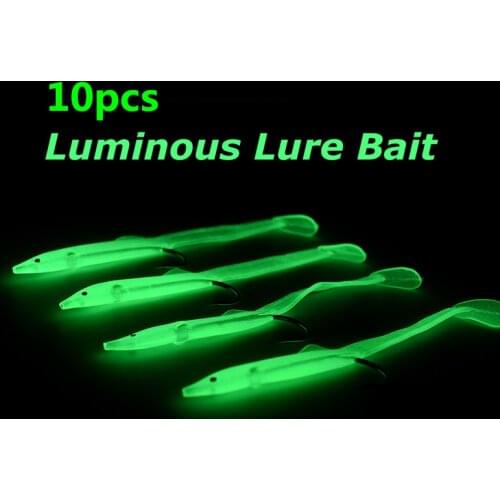 10pcs 7cm 1g Soft Plastic Artificial Lure Isca Pesca Grub Lure Luminous Artificial Shrimp Rigs Durable Fishing Bait