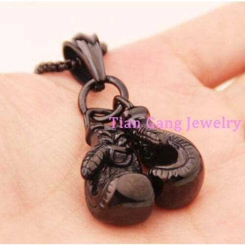 Silver Color/Gold/Black Color 100% 316L Stainless Steel Shinny Boxing Glove Pendant Necklace Jewellery Christmas Gift
