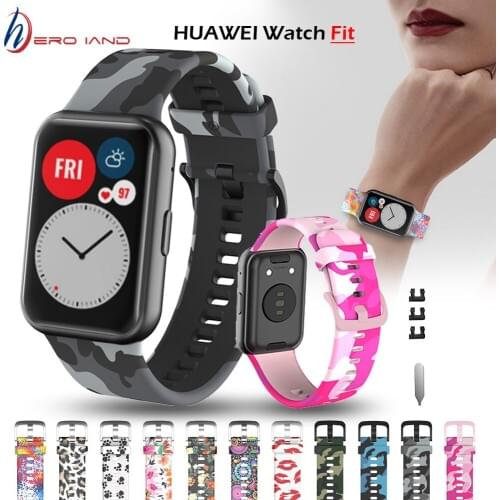 Silicone Strap for Huawei Watch Fit Smart Watches Sport Wrist Band Bracelet Belt Accessories Stainless Steel Connector With tool