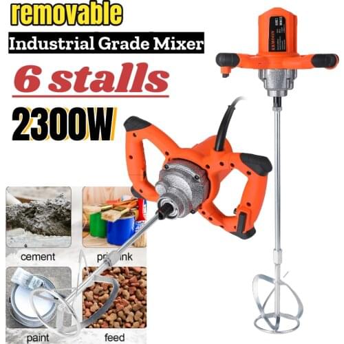2500W 40~90L Electric Cement Mixer Stirrer Adjustable 6-Speed Handheld Concrete Mixer for Mortars Paint Mud Grout