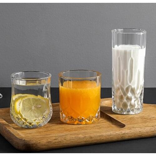 Glass cup, clear water glass, juice glass, beer glass, milk glass, drinking glass, tea cup, home living room teacup