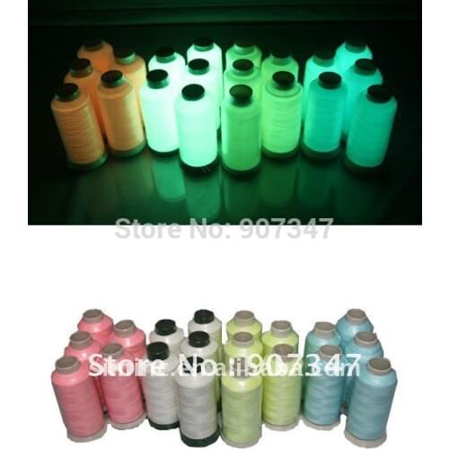 Glow in dark embroidery thread 2500 yards x 10 cones +free shipping