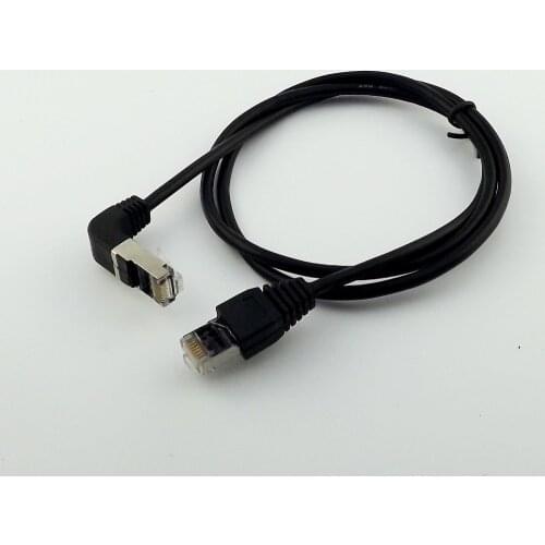 1pcs RJ45 Male Down Angled to Male Ethernet LAN Network Extension Adapter Cable 3FT