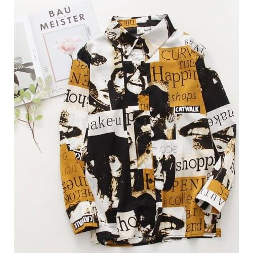 Vintage Women blouses Printing shirts 2020 Spring Autumn Long Sleeve Tops Blouses Female Blusas Mujer