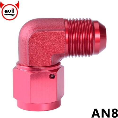 Evil energy AN8 90 Degree Female AN8 Swivel Adaptors To Male Oil Fuel Adapter Fitting Oil Cooler Kit Blue Red Black