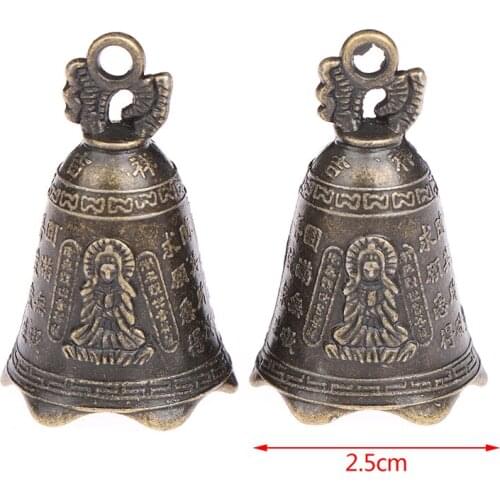 1Pc Traditional Shui Feng Bell Antique Bell Chinese Mini Sculpture Pray Guanyin Buddha Bell
