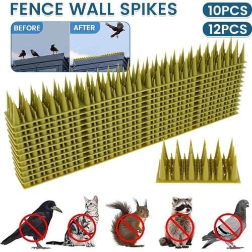 12/10Pcs Fence Wall Spikes Cat Animal Repellent Plastic Anti Theft Deterrent For Garden Fences Invader Bird Spikes Dog Repeller