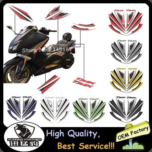 12pcs/set Black yellow red white Motorcycle Protective Luxury T-MAX 530 Decorate Cover Decal Sticker 3D fits for Yamaha TMAX 530