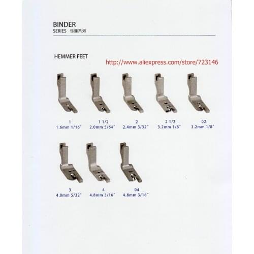 15 pcs set 5 FIXED HIGH SHANK SCROLL HEMMER FEET FOOT SET for Juki DDL-5550,DDL- 8300