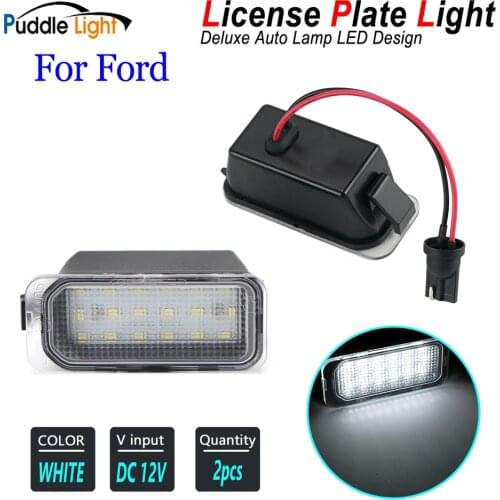 2Pcs Car LED License Number Plate Light Lamps For Ford Ecosport Galaxy Focus Mk2 WA6 Mk3 Explorer Escape Transit Mondeo MK4