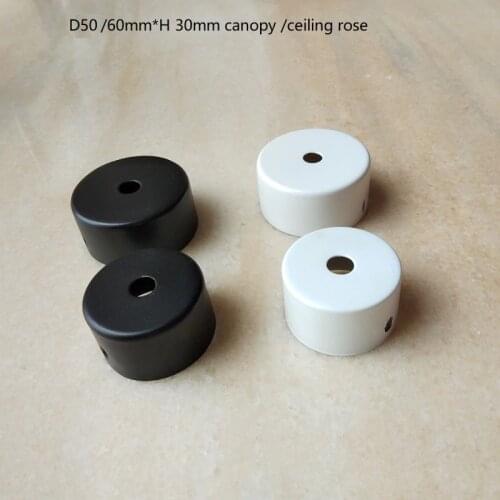 2pieces/lot D50/60xH 30mm black/white cord pendant light ceiling canopy vintage ceiling rose with bracket