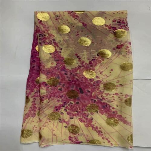 2020 Fashion High Quality African Soft Metallic Silk Fabric Suitable For Women Dress Sewing Materials 5 Yards! LXF1010197