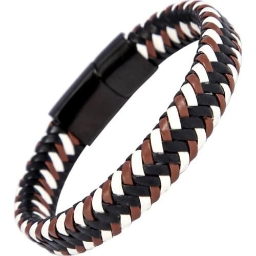 2021 Winding Graphic Punk Large Accessory Stainless Steel Mens Leather Bracelet For Women Different Color Combination Gift