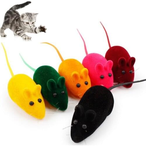 3/2/1Pcs Funny Cat Toys Interactive Sound Plush Rubber Vinyl Little Mouse Pet Cat Realistic Little Rat Toys Random Colors