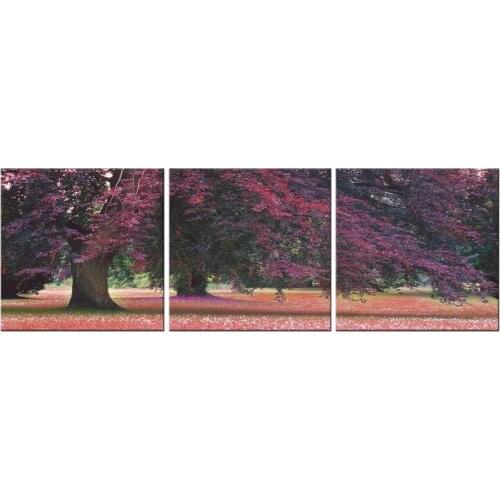 3 Piece Canvas Wall Art Purple Tree Forests Painting Picture Print On Canvas poster Wall Picture For Living Room wall decor