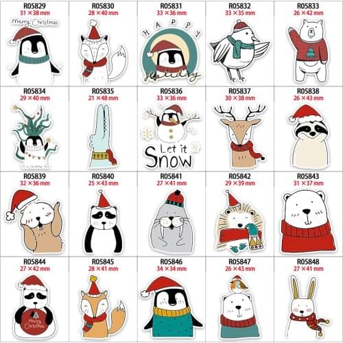 30pcs/lot Happy Christmas Animals Planar Resins for DIY Holiday Decorations R05829 R0583 R0584