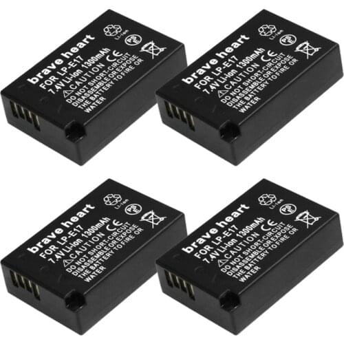 4x 1300mAh LP-E17 LP E17 E17 Camera Battery for Canon EOS M3 M5 M6 750D 760D T6i T6s 800D 8000D Kiss X8i