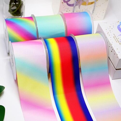 50yards Printed Grosgrain Ribbon For Crafts DIY Hair Bows Birthday Decoration17176