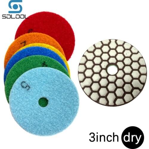6pcs Set 3inch 80mm Diamond Polishing Pad Dry Use Abrasive Sanding Disc Marble Concrete Granite Diamond tools
