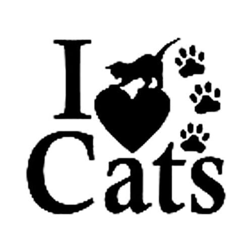 8.3CM*7.3CM I love Cats Pet Paws Cat Cute Car Decal Sticker Vinyl Car Sticker Black Or Sliver C8-0132