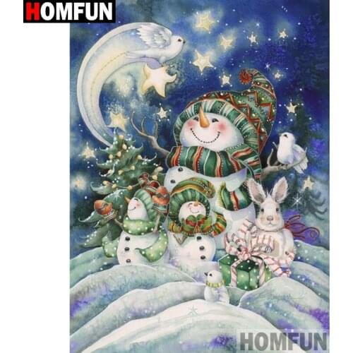 HOMFUN Full Square/Round Drill 5D DIY Diamond Painting "Cartoon snowman" Embroidery Cross Stitch 3D Home Decor Gift A17685