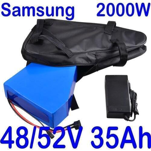 Duty Free Triangle Battery 48V 52V 13Ah 15Ah 18Ah 20Ah 25Ah 30Ah 35Ah E-bike Samsung Battery for 2000W 1500W 1000W Bafang TSDZ2