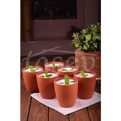 Boza 6 Pcs Clay Glass 350 ml | Home--Anatolian | Made in Turkey | Free Shipping