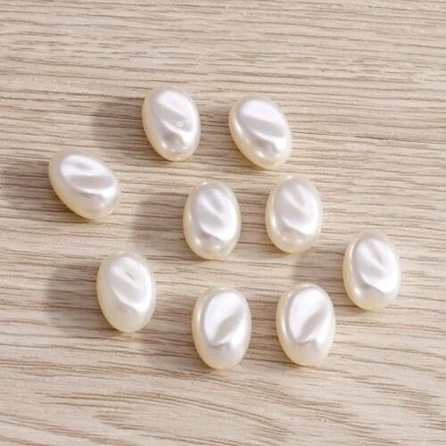 40pcs 10*14mm White Imitation Pearl Loose Spacer Beads For Making DIY Necklace Bracelet Handmade Jewelry Finding Accessories