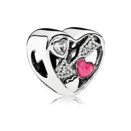 Authentic 925 Sterling Silver Beads Creative Cupid Love Heart Shaped Beads Fit Original Pandora Bracelet For Women Diy Jewelry