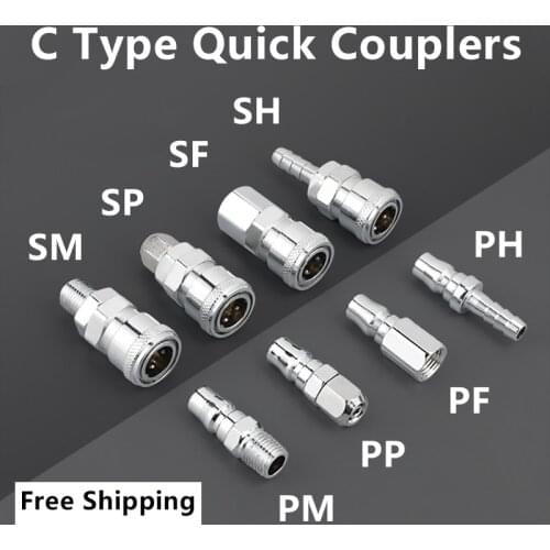 C type Quick Pneumatic fittings High pressure coupling Air Compressor Hose Quick Coupler Plug Socket compressor Connector