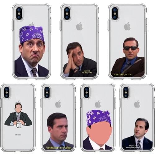 Michael Scott The Office clear phone Case For iPhone 11 Pro XS MAX XR X 7 8 6Plus SE 2021 Soft Silicone Phone Cove