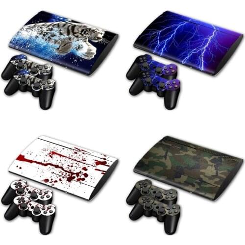 Cool Design Skin Sticker Controllers and Console For PS3 Super slim 4000 Wrap Cover