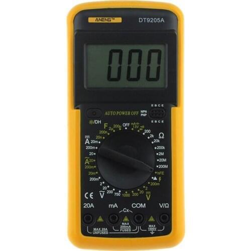 50pcs DT9205A LCD Digital Multimeters AC/DC Ammeter Voltmeter Voltage Ammeter Multi Tester kitchen tool