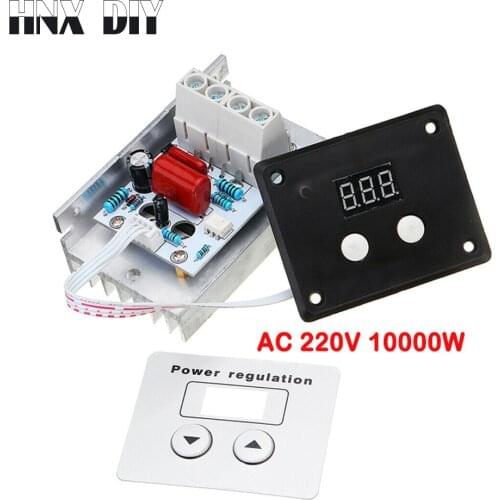 10000W AC 220V SCR Digital Control Electronic Voltage Regulator Speed Control Dimmer Thermostat + Digital Meters Power Supply