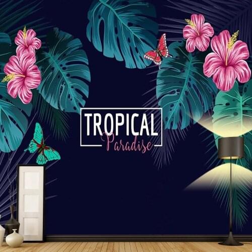 Hand-painted Nordic Tropical Rainforest Photo Wallpaper Home Interior Bedroom Designs Custom 3D Decoration Supplies Papier Peint