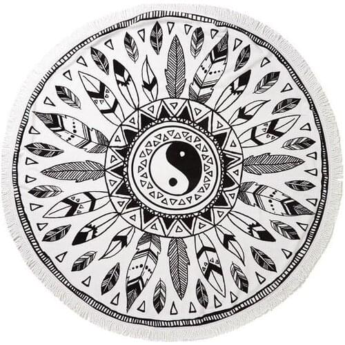 Aeolian Bell Indian Mandala Flower Bohemia Tassels Tapestry Wall Hanging Beach Mat Hippie Bedspread Yoga Mat Blanket