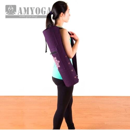 Hot Canvas Yoga bag gym mat bag yoga backpack Yoga Pilates Mat Case Bag Carriers for 6mm (Yoga mat not including)