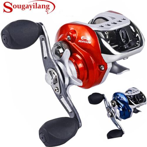 Sougayilang BaitCasting Reel10+1BB Saltwater Carp Fishing Tackle Left/Right Hand Casting Lure Fishing Reel Water Fiber Drop Coil