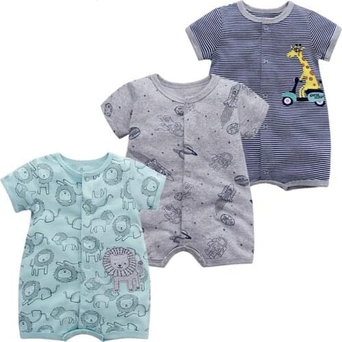 Baby Boy Clothes Set 1/2Pcs Newborn Romper Girl Jumpsuit Short Sleeve 2021 Summer Casual Home Infant Clothing Cartoon Animal
